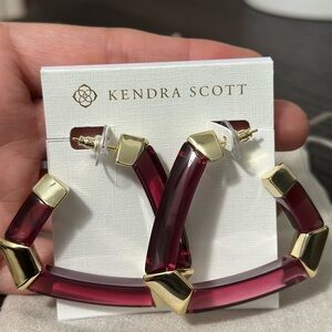 ARDEN STATEMENT HOOP EARRINGS GOLD ORCHID MIX